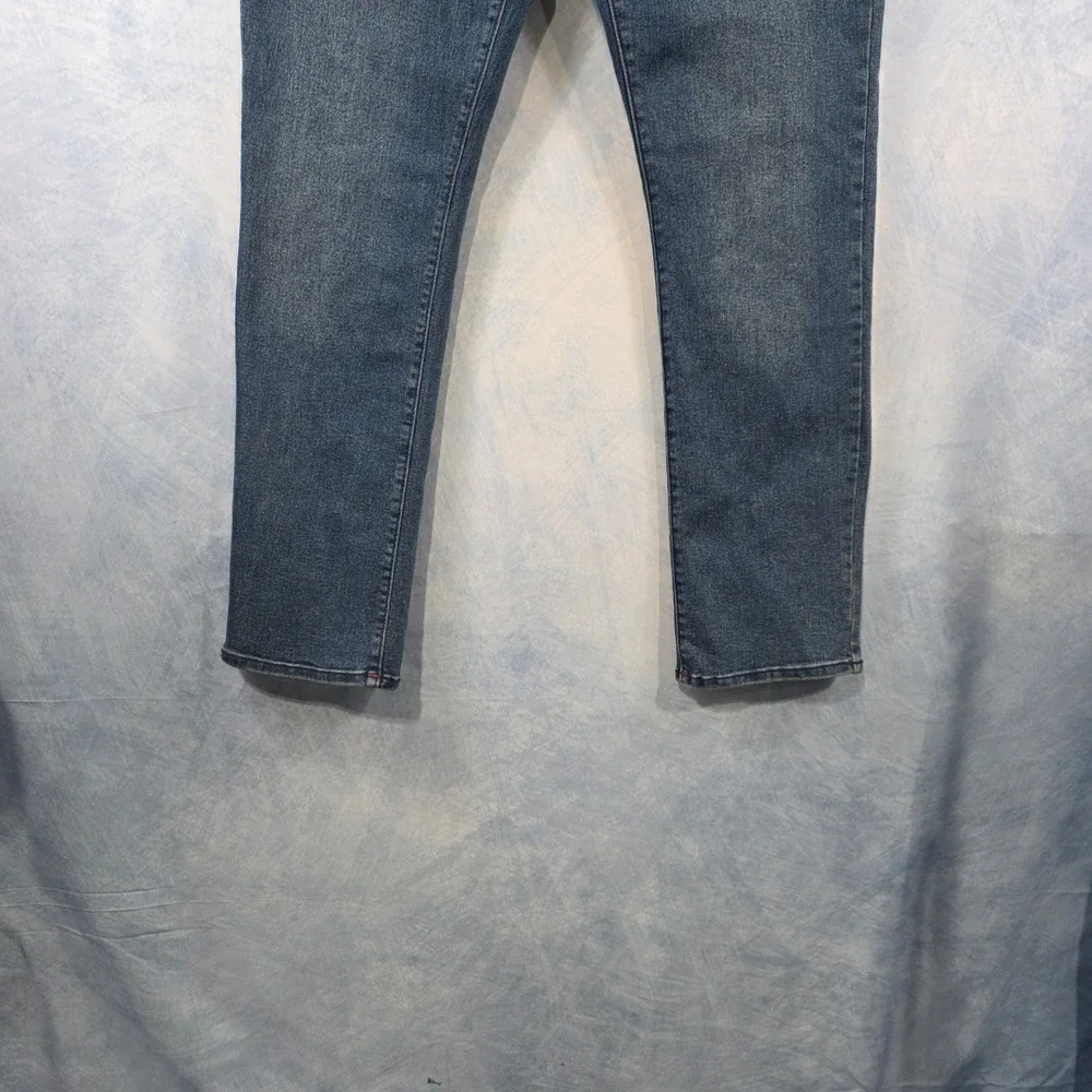 True Religion Ricky Relaxed Straight Jeans Blue Red Horseshoe Stitching Mens‎ 34